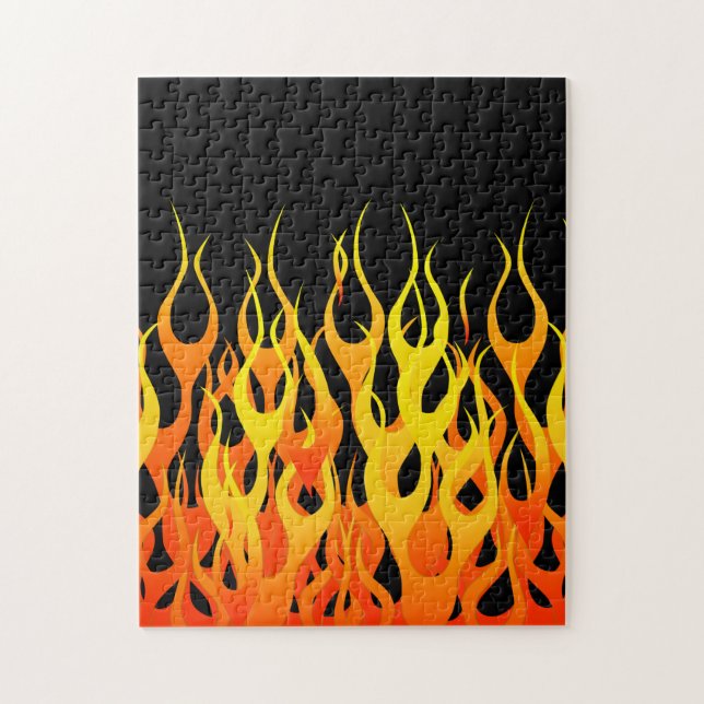 Puzzle Flames de course Orange classique en feu (Vertical)