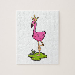 Puzzle Flamingo as Princess with Crown