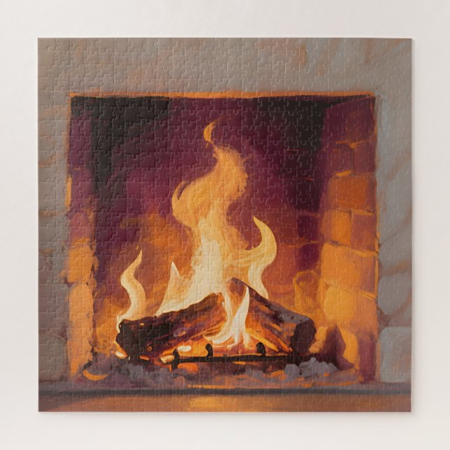 Puzzle Flammes de cheminée cosy (Vertical)
