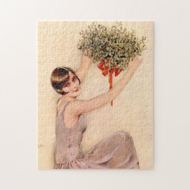 Puzzle Flapper with Mistletoe (Vertical)