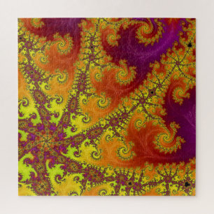 Puzzle Flashy Vibrant Spiral Fractal Funky Abstrait Art