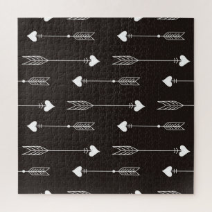 Puzzle Flèches, coeurs, motif vintage abstrait.
