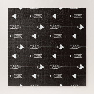 Puzzle Flèches, coeurs, motif vintage abstrait.