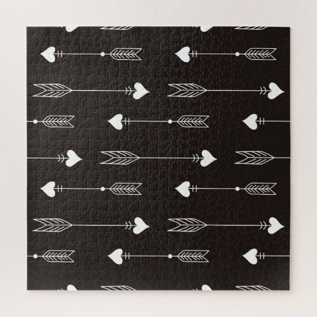 Puzzle Flèches, coeurs, motif vintage abstrait. (Vertical)