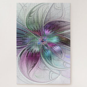 Puzzle Fleur Abstraite colorée Art moderne floral fractal