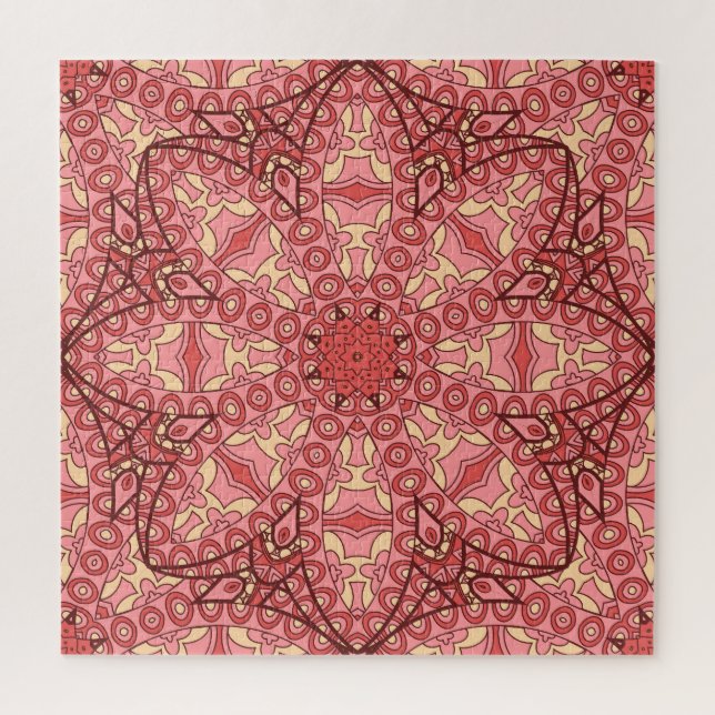 Puzzle Fleur Abstraite Ethnique, Mandalas Sans Seamless. (Vertical)