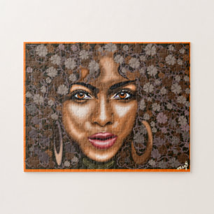 Puzzle Fleur africaine - Jolie femme