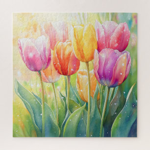 Puzzle Fleur Aquarelle Ressort Jardin Tulip