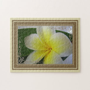 Puzzle Fleur blanche et jaune de Frangipani