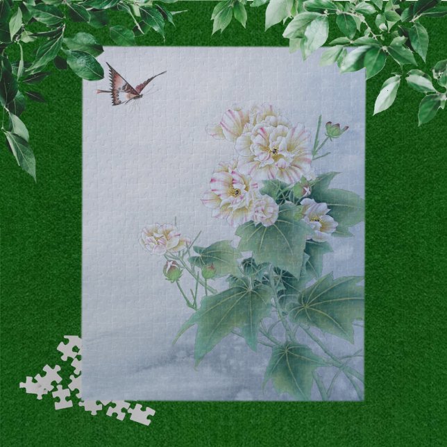 Puzzle Fleur chinoise avec papillon (Créateur téléchargé)