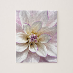 Puzzle Fleur dahlia blanche et violette