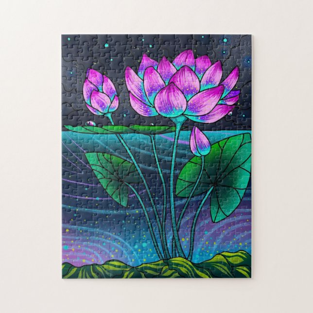 Puzzle fleur dans une nuit sombre (Vertical)