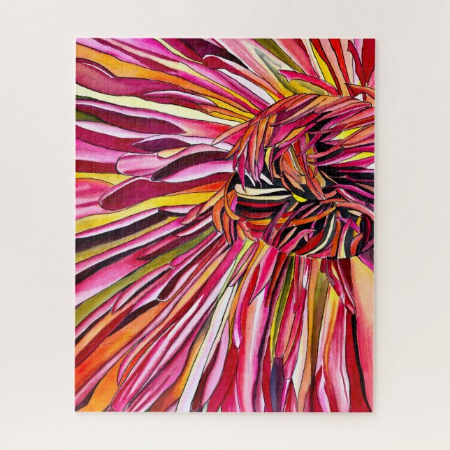 Puzzle Fleur d'aquarelle Chrysanthemum (Vertical)