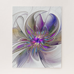 Puzzle Fleur d'art fractal abstrait énergique et coloré