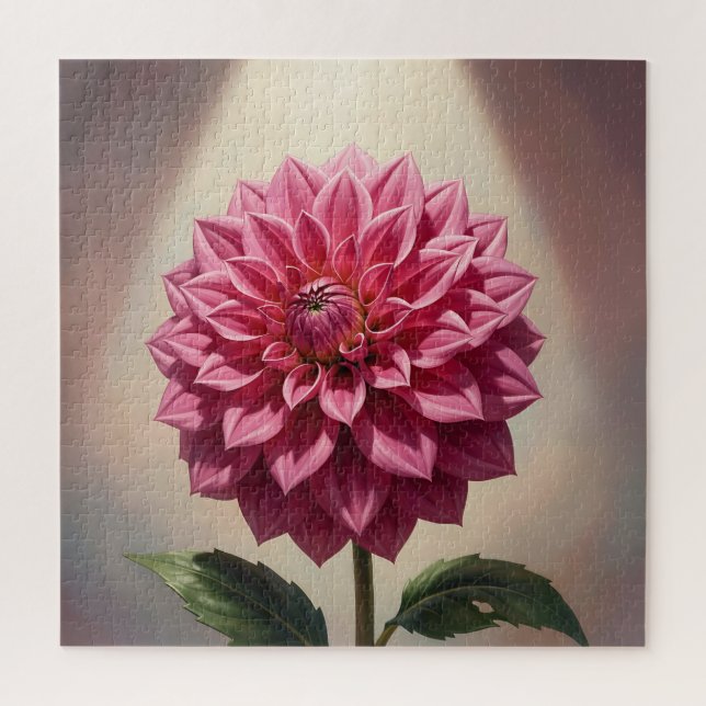 Puzzle Fleur de Dahlia Rose Botanique (Vertical)
