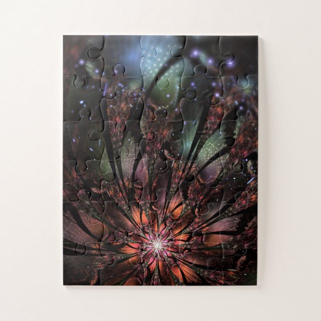 Puzzle Fleur de fantaisie fractale douce et tendre  (Vertical)
