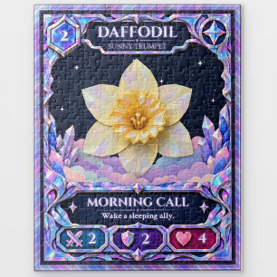 Puzzle Fleur de jonquille, Art en feuille de papier alu a