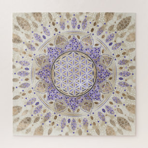 Puzzle Fleur de la vie Dot Art Pastels, violets et or