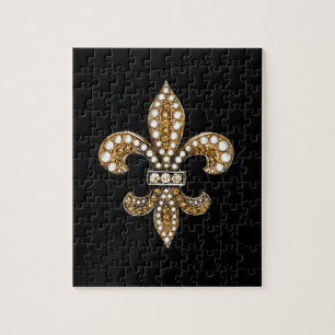 Puzzle Fleur De Lis Flore New Orleans Personnaliser Gold