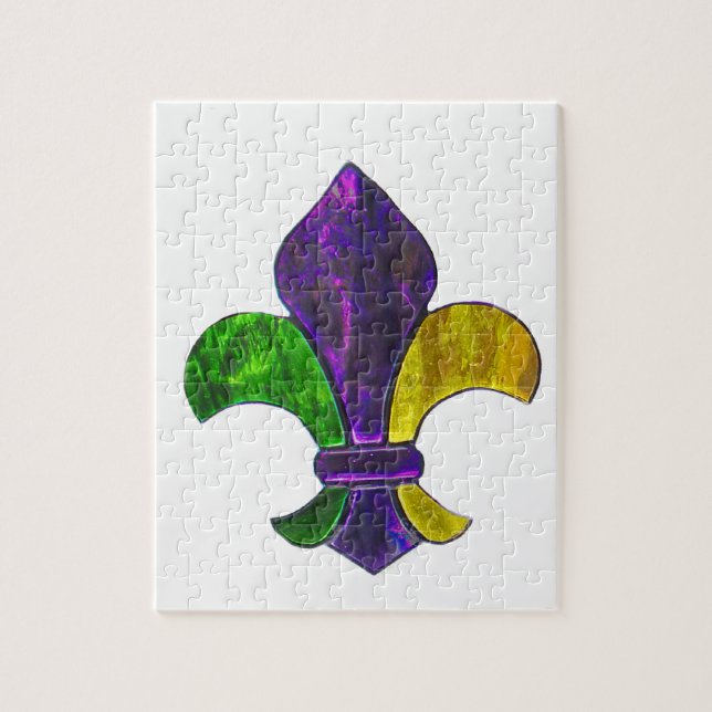 Puzzle Fleur De Lis Mardi Gra ajoutent le texte (Vertical)