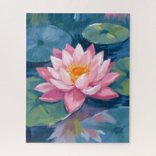 Puzzle Fleur de lotus feuille de nénuphar aquarelle