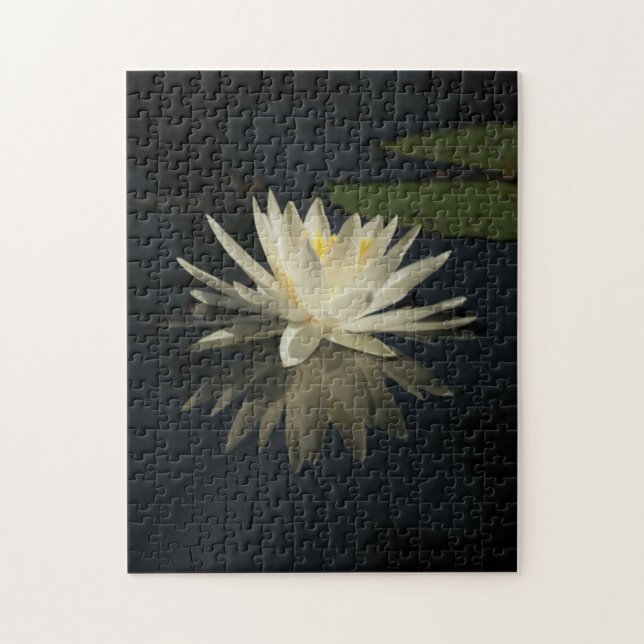Puzzle Fleur de Lys Blanche Personnalisé (Vertical)