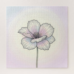 Puzzle Fleur de pavot pastel délicate
