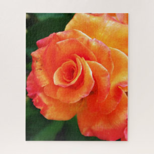 Puzzle Fleur de rose orange