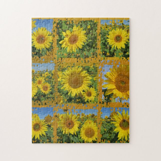 Puzzle fleur de soleil jaune été floraison (Vertical)