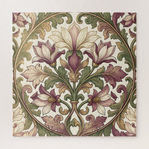 Puzzle Fleur de style victorien ornée de couleur pourpre