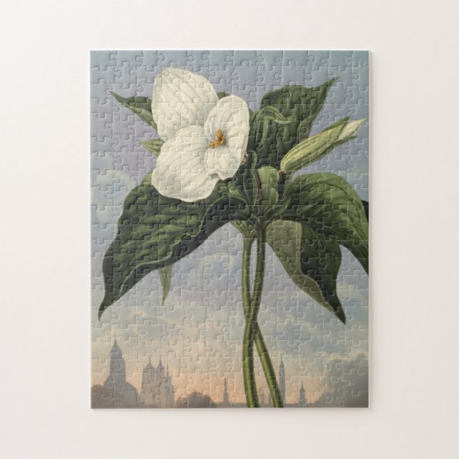 Puzzle Fleur de Trillium Blanc dans le style du Temple de (Vertical)
