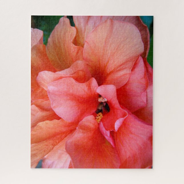 Puzzle Fleur d'Hibiscus de Corail tropical (Vertical)