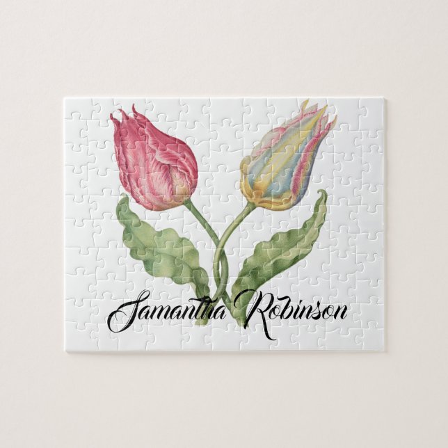 Puzzle Fleur d'illustration botanique vintage Tulip (Horizontal)