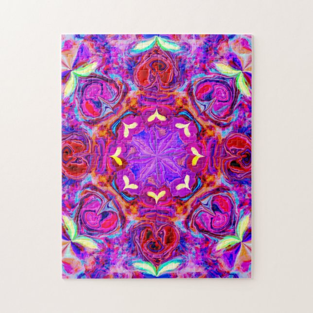 Puzzle Fleur en forme de coeur Abstraite (Vertical)