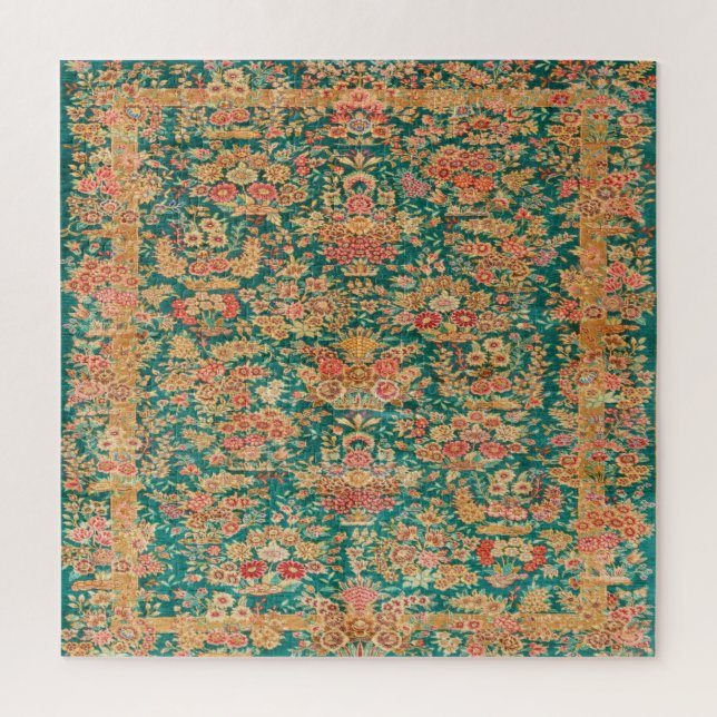 Puzzle Fleur florale d'or vert motif turc perse (Vertical)