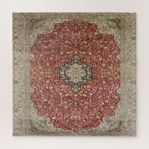 Puzzle Fleur florale rouge perse turkish motif élégant