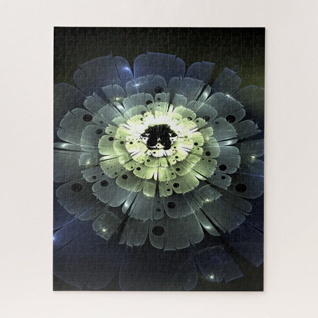 Puzzle Fleur fractale 3D Abstraite (Vertical)