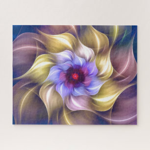 Puzzle Fleur fractale colorée