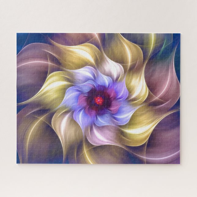 Puzzle Fleur fractale colorée (Horizontal)