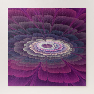 Puzzle Fleur frappante abstraite fractale couleur rose