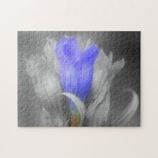 Puzzle Fleur Gentienne Bleue De Nature Noire Et Blanche