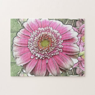 Puzzle Fleur - Gerbera Rose Daisy