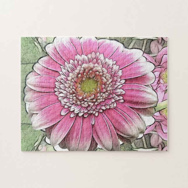 Puzzle Fleur - Gerbera Rose Daisy (Horizontal)