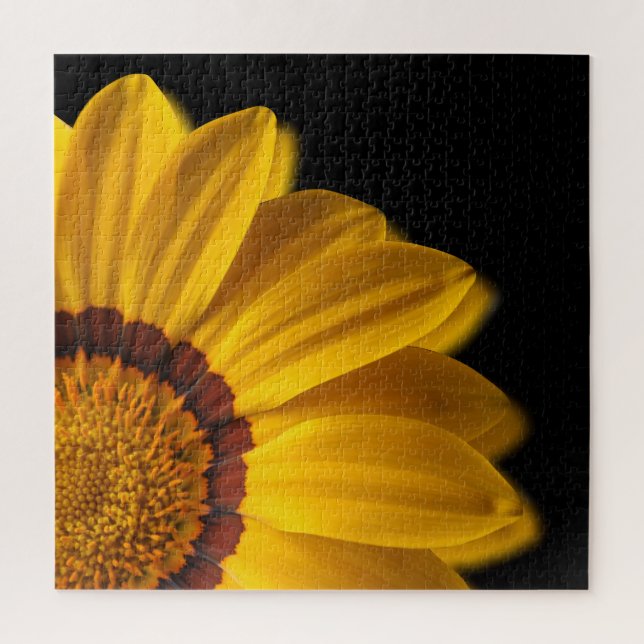 Puzzle Fleur jaune sur arrière - plan noir (Vertical)