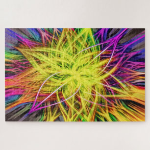 Puzzle Fleur Kaleidoscope Abstraite couleur arc-en-ciel