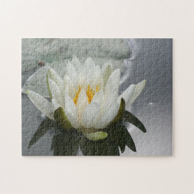 Puzzle Fleur Lily Lotus en fleurs d'eau blanche (Horizontal)