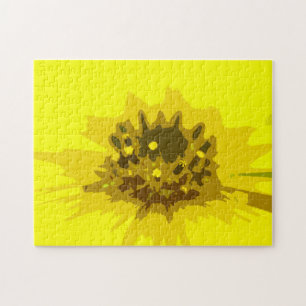 Puzzle Fleur marguerite Abstraite en jaune vif coloré