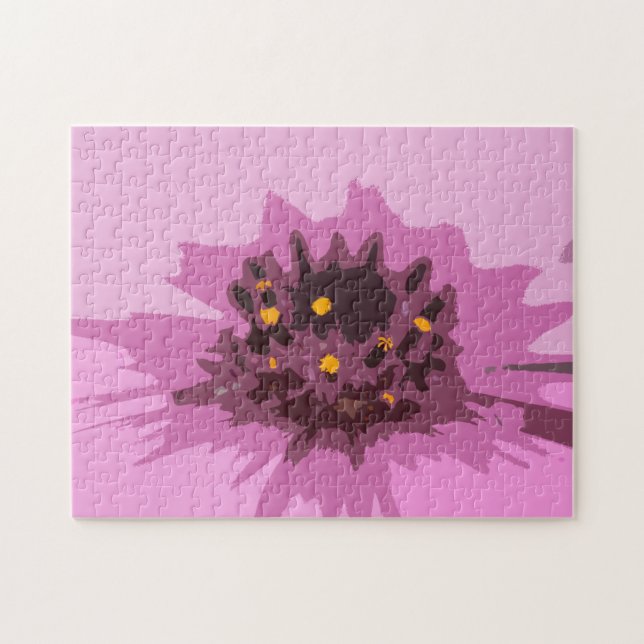 Puzzle Fleur marguerite Abstraite en rose pâle (Horizontal)