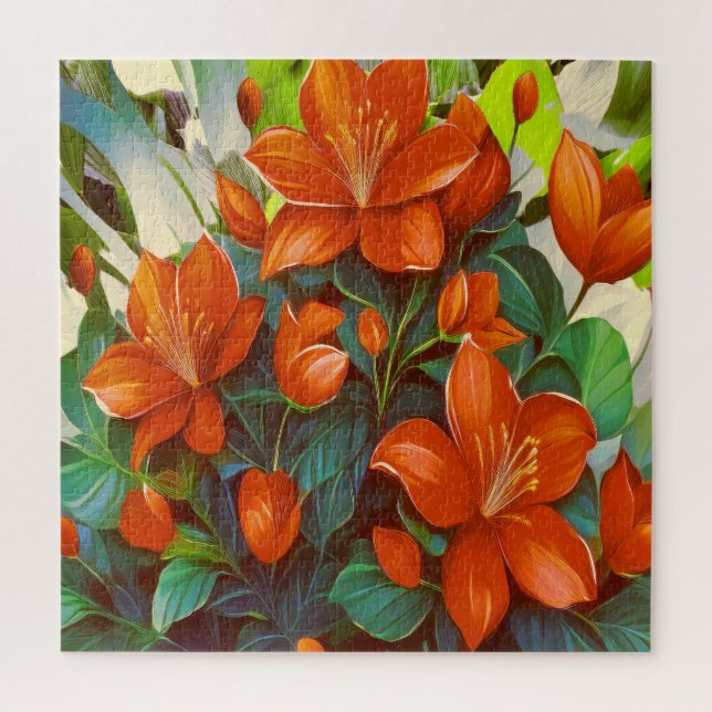 Puzzle Fleur Orange Vibrante (Vertical)