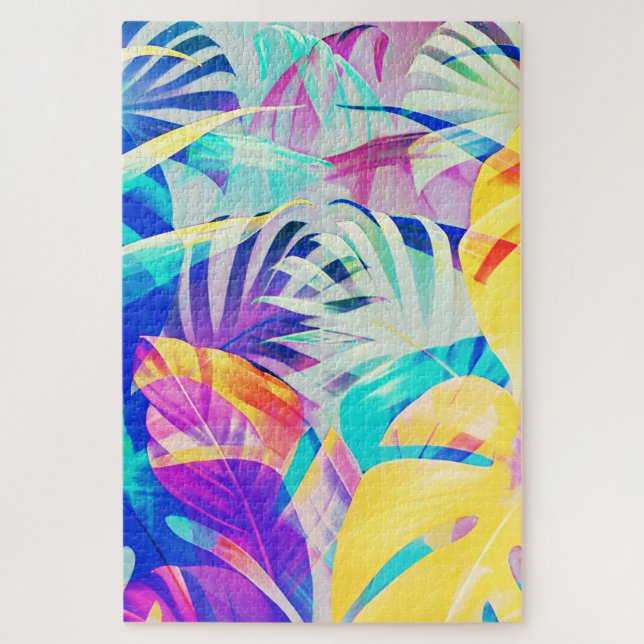 Puzzle Fleur pastel abstrait moderne (Vertical)